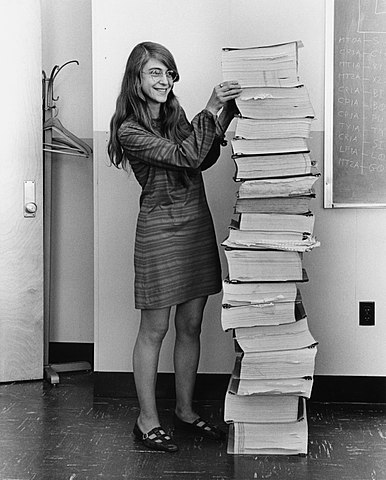 Margaret Hamilton By Draper Laboratory; restored by Adam Cuerden [Public domain], via Wikimedia Commons